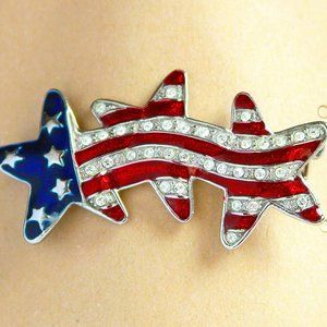 Starts and Stripes Rhinestone pin
